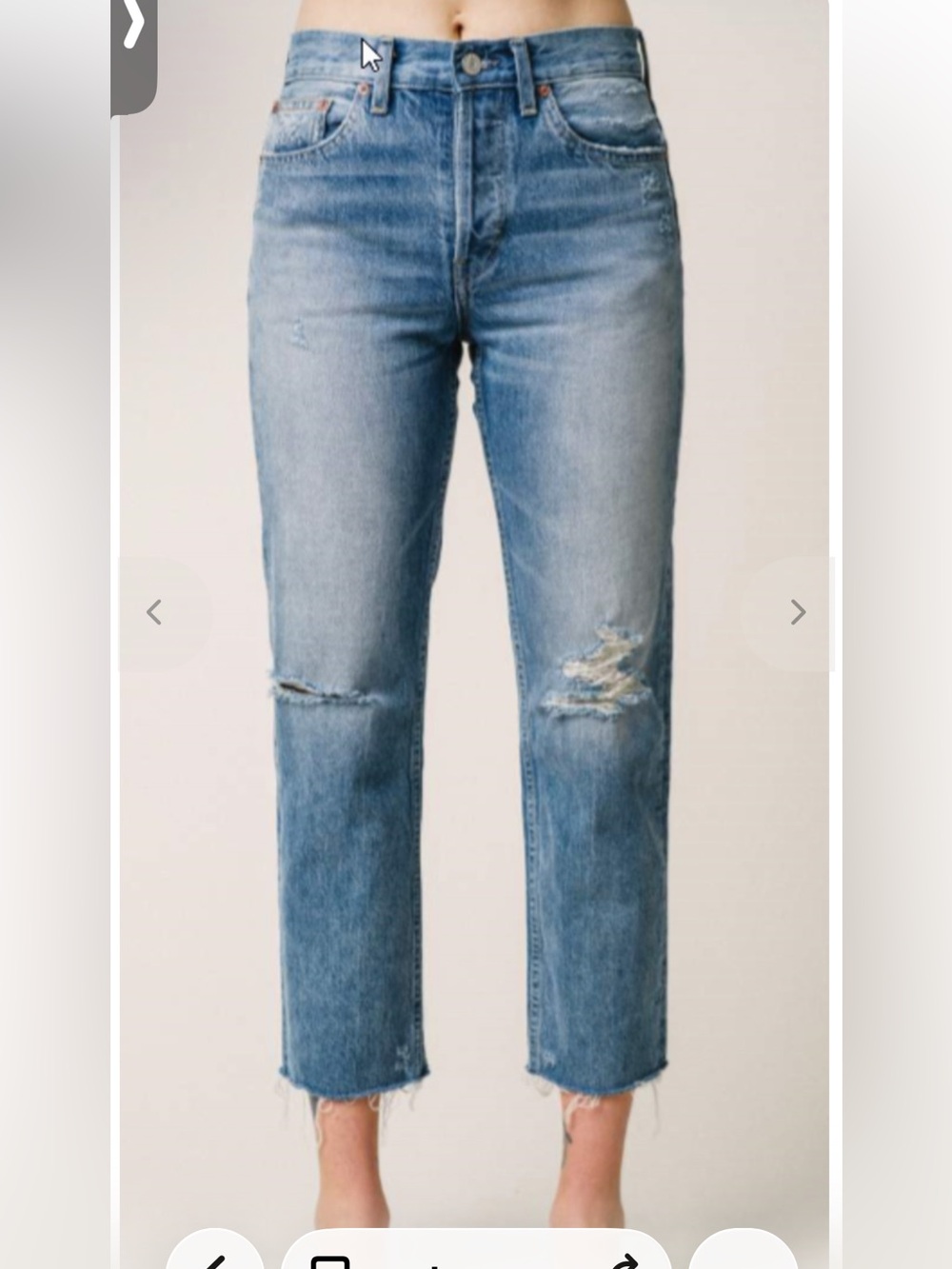 Trave Harper Light Blue Distressed Jeans with Knee Rips Size 31 Retail 268